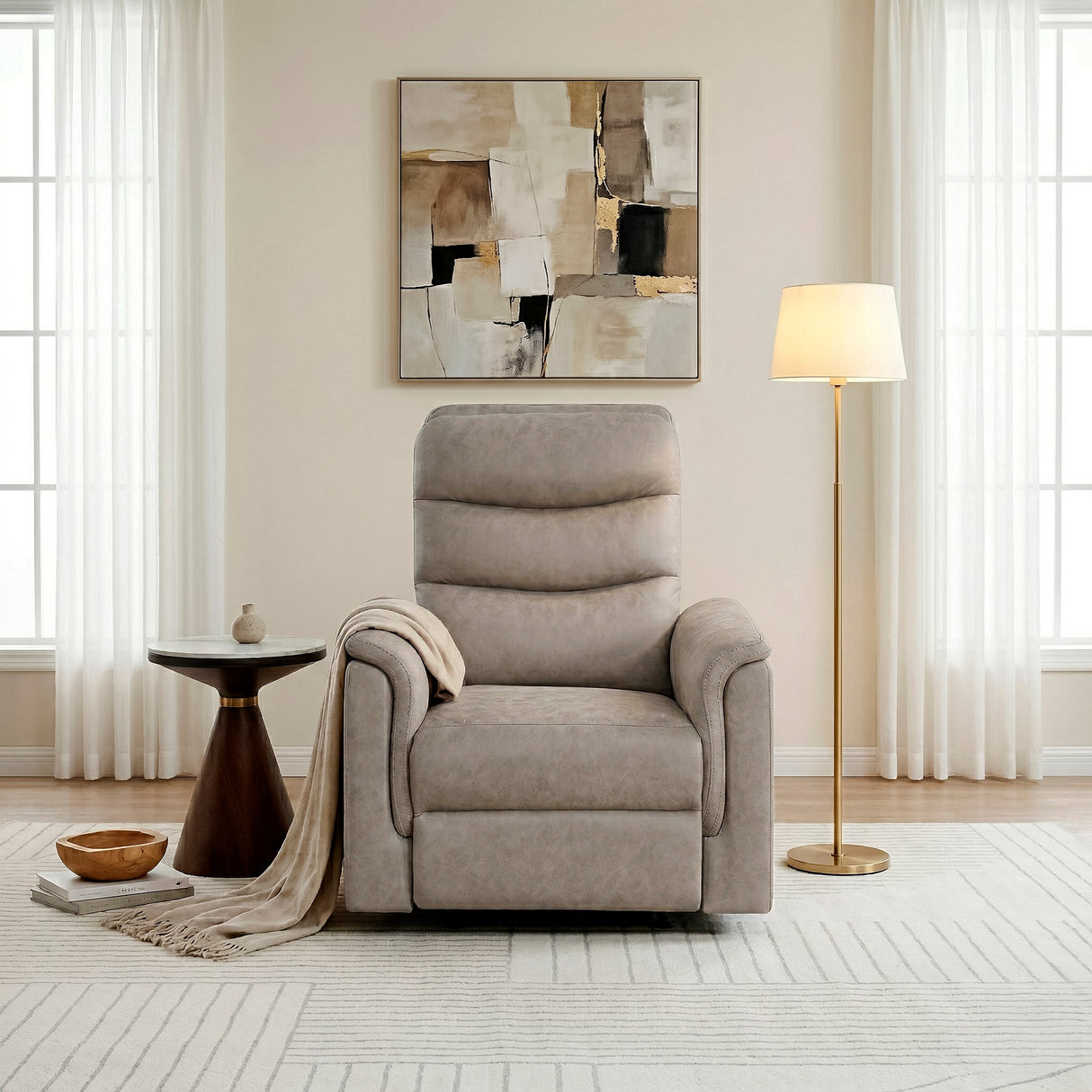 Metric Taupe Reclining Chair by Homelegance at Eve Furniture
