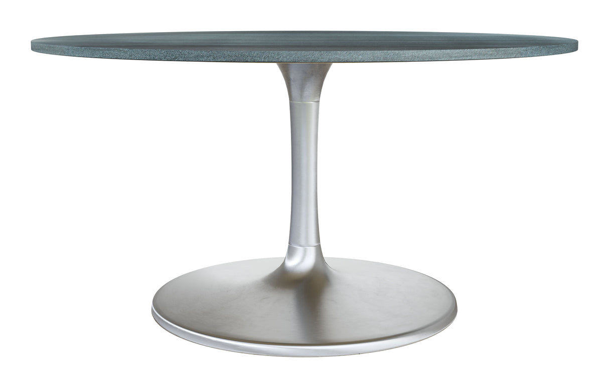 Metropolis Gray & Silver Dining Table (60") by Zuomod at Eve Furniture