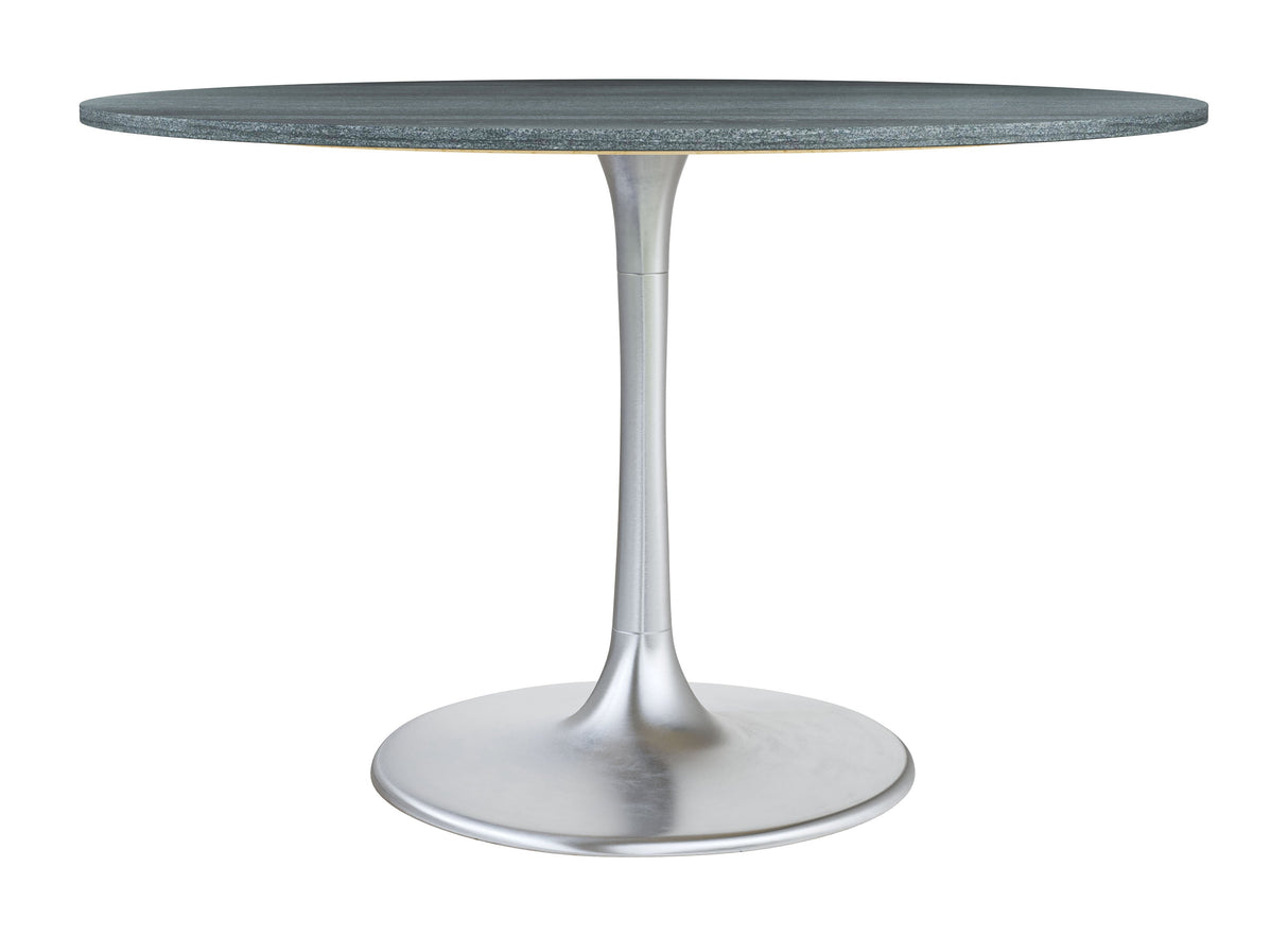 Metropolis Gray & Silver Dining Table by Zuomod at Eve Furniture