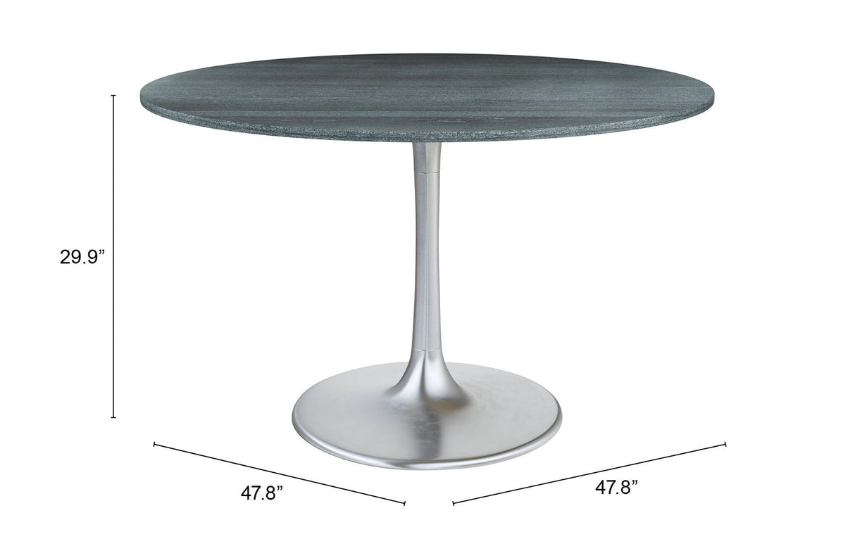 Metropolis Gray & Silver Dining Table by Zuomod at Eve Furniture