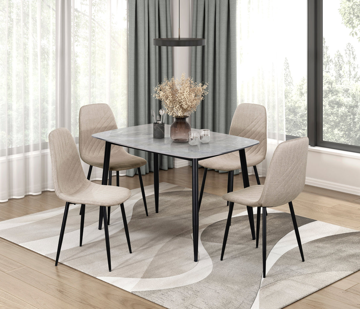 Metropolitan Black/Taupe Dining Set by Homelegance at Eve Furniture