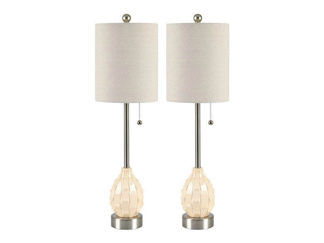 Meyer Cream/Silver Buffet Lamp (Set of 2) by Crestview at Eve Furniture