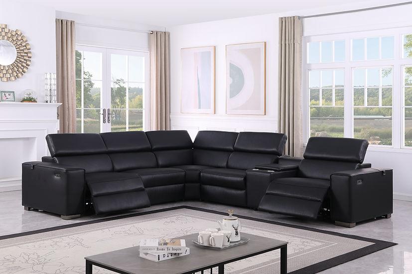 MI-631 Picasso Black 6-Piece Power Reclining Sectional by New Era Innovations at Eve Furniture
