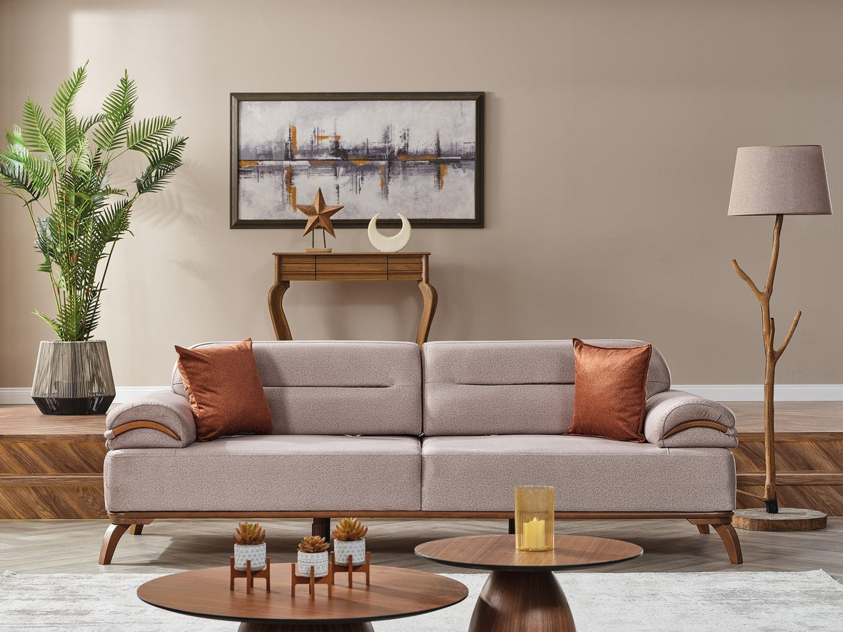 Mia Beige Convertible Sofa by Furnia at Eve Furniture