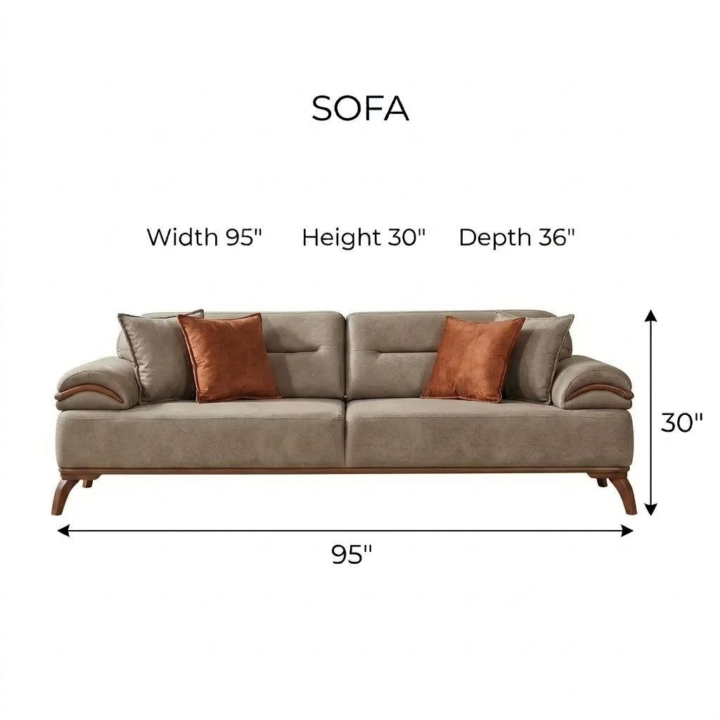 Mia Beige Convertible Sofa by Furnia at Eve Furniture