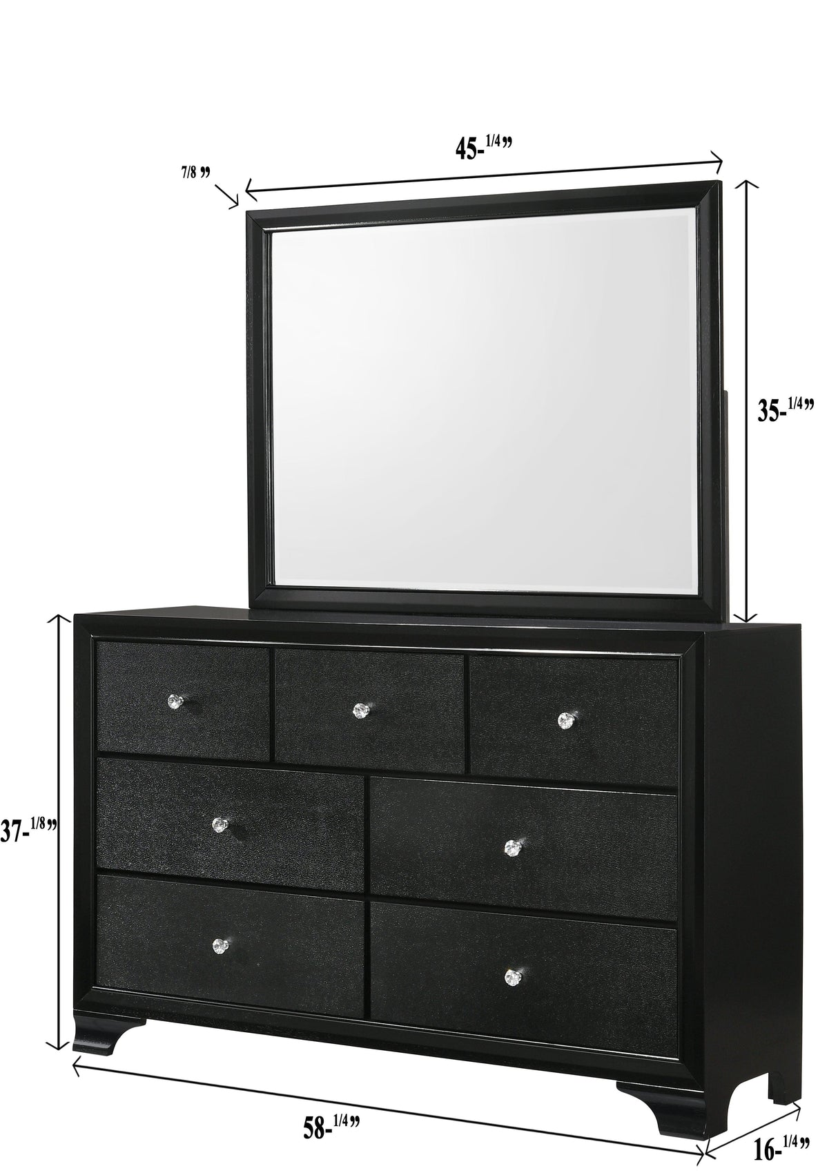 Micah Black Bedroom Mirror (Mirror Only) by Crown Mark at Eve Furniture