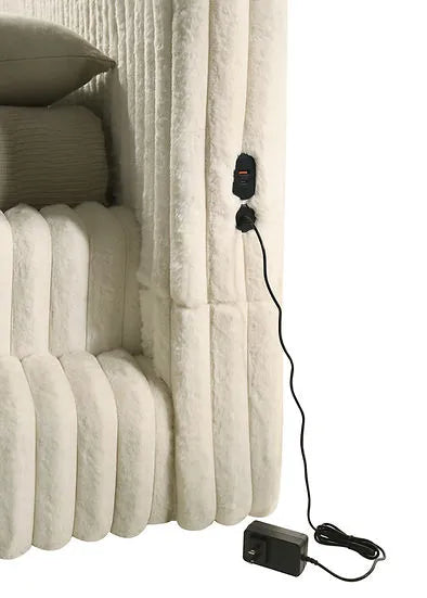 Micah Cream Queen Platform Bed by New Era Innovations at Eve Furniture