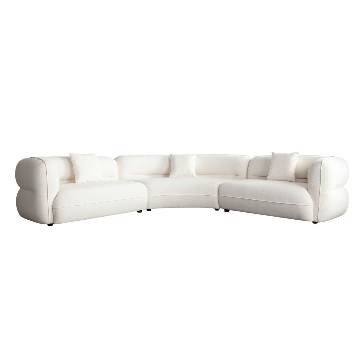 Micah Ivory Fabric 3-Pc Sectional by Diamond Sofa at Eve Furniture
