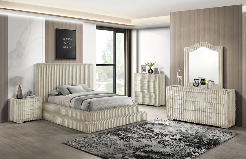 Micah w/Henley Cream Bedroom Set by New Era Innovations at Eve Furniture