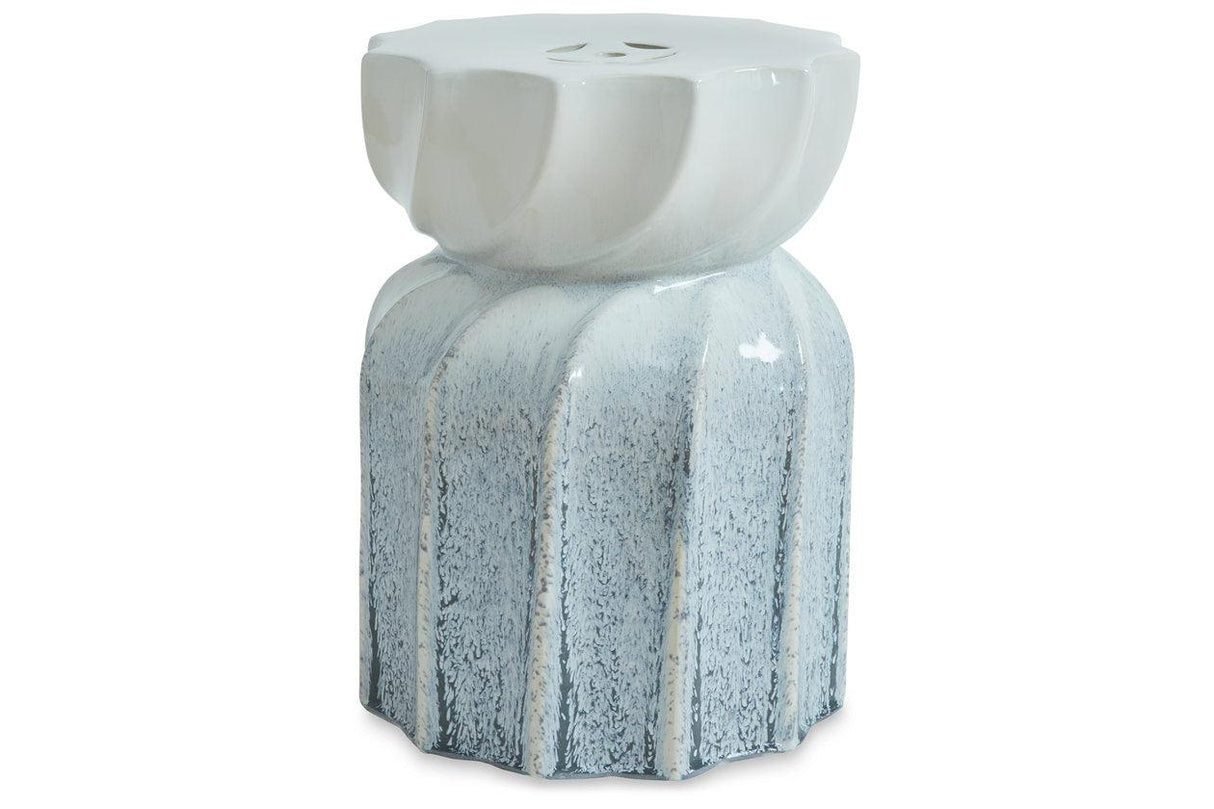 Michamere Gray/Taupe Stool by Ashley at Eve Furniture