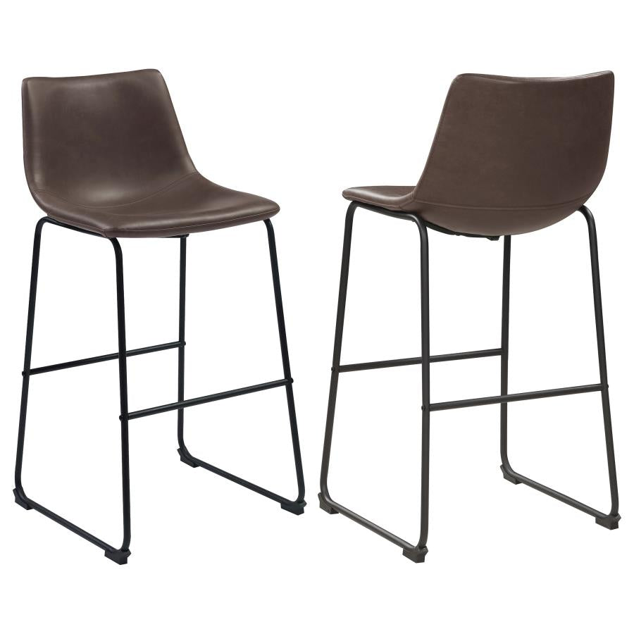 Michelle Two-tone Brown/Black Armless Bar Stools, Set of 2 by Coaster at Eve Furniture