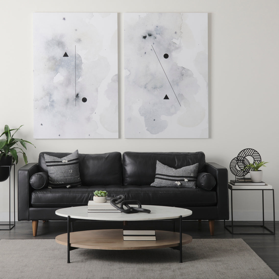 Micra 9.1L x 2.6W x 10.9H Matte Black Metal Decorative Object on a Stand by Mercana at Eve Furniture
