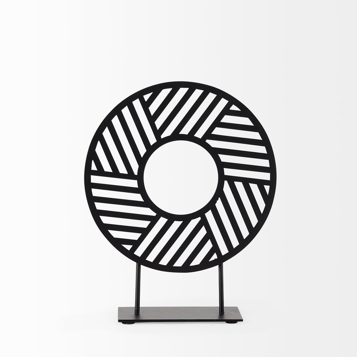 Micra 9.1L x 2.6W x 10.9H Matte Black Metal Decorative Object on a Stand by Mercana at Eve Furniture