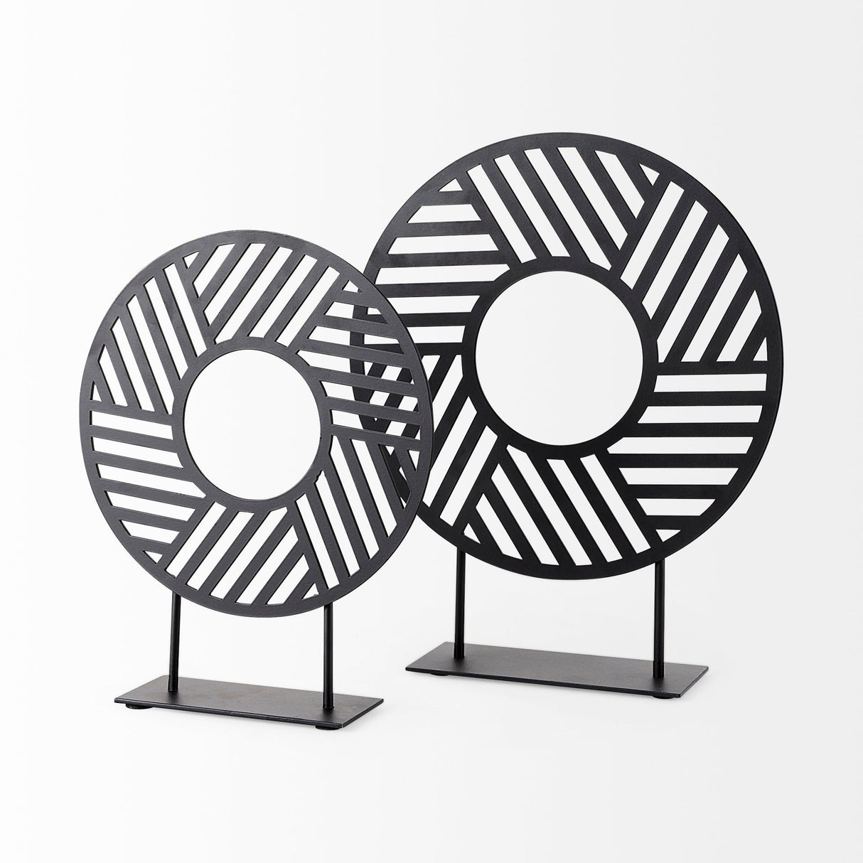 Micra Matte Black Metal Decorative Object on a Stand by Mercana at Eve Furniture