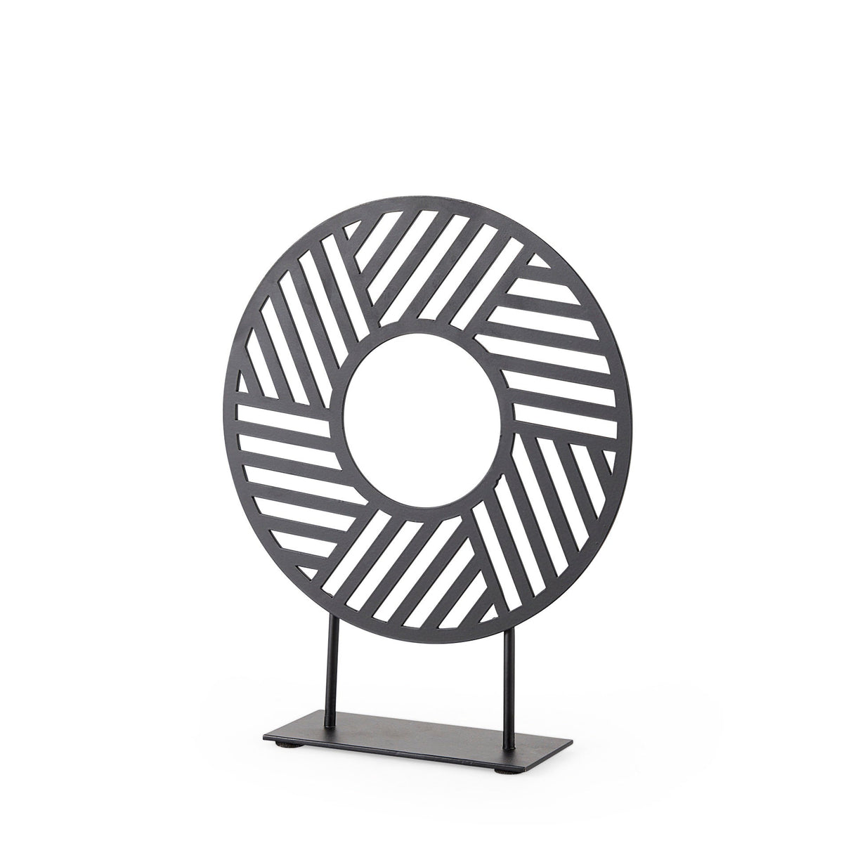 Micra Matte Black Metal Decorative Object on a Stand by Mercana at Eve Furniture