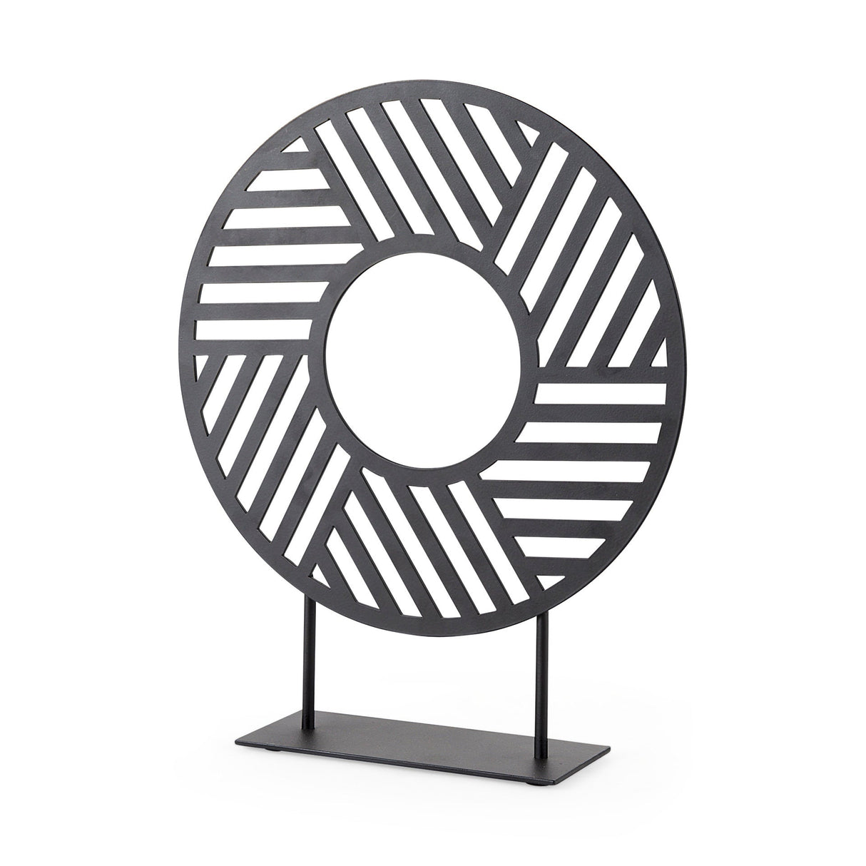 Micra Matte Black Metal Decorative Object on a Stand by Mercana at Eve Furniture