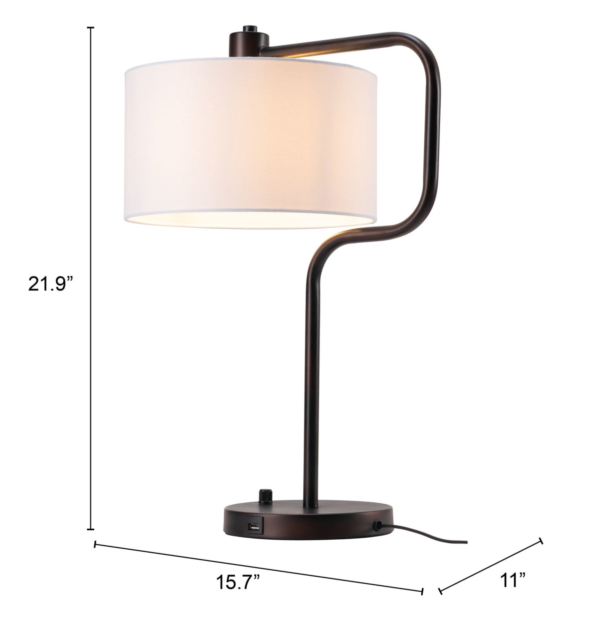 Middlemist White Table Lamp by Zuomod at Eve Furniture
