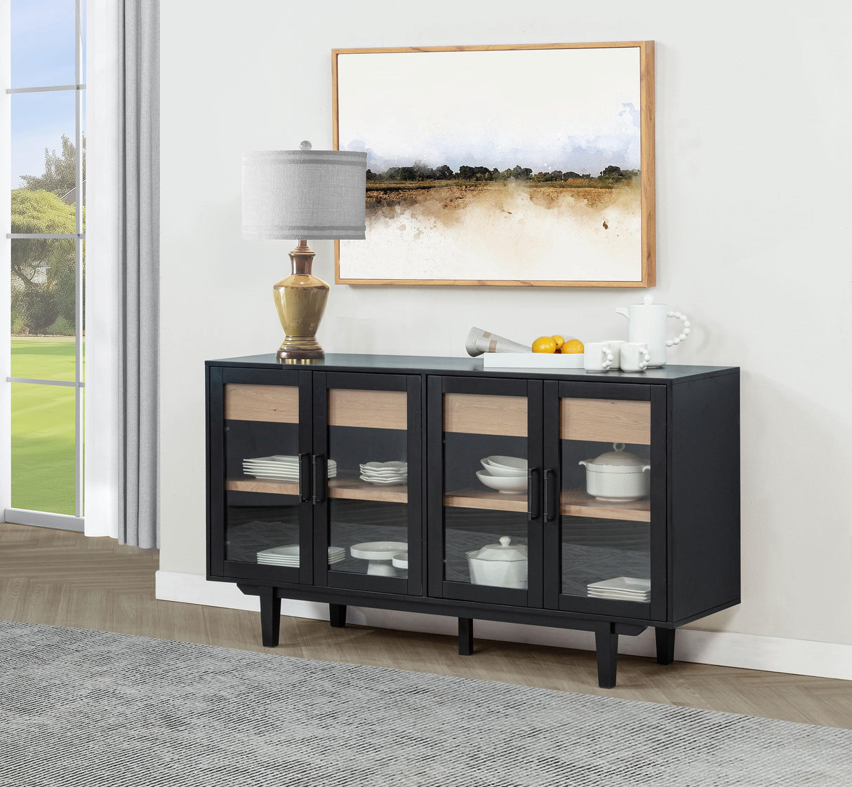 Middleton Black 4-Door Sideboard with Dual Drawers by Coaster at Eve Furniture
