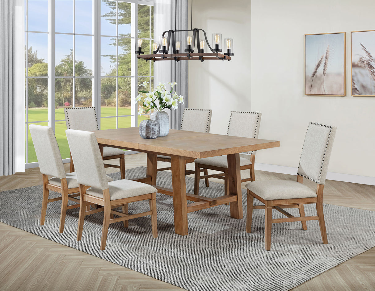 Middleton Brown and Beige 7-Piece Extension Leaf Dining Room Set by Coaster at Eve Furniture