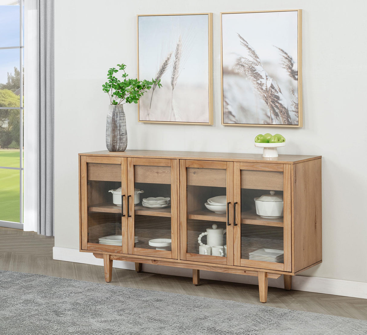 Middleton Natural 4-Door Sideboard with Dual Drawers by Coaster at Eve Furniture