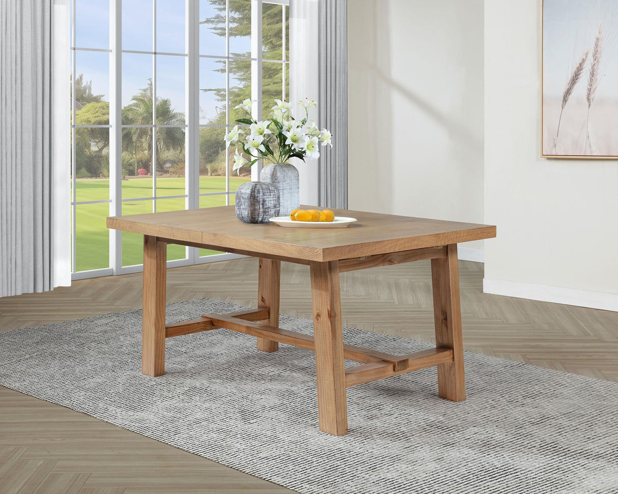 Middleton Natural Brown Dining Table with 76-inch Extension Leaf by Coaster at Eve Furniture