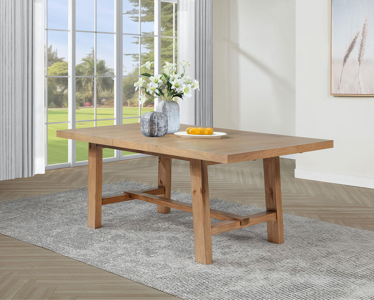 Middleton Natural Brown Dining Table with 76-inch Extension Leaf by Coaster at Eve Furniture
