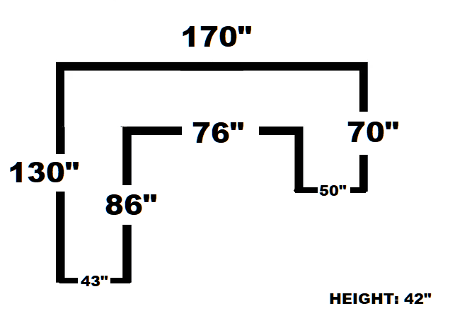 Midnight 4-Piece Black Oversized Right Arm Facing (RAF) Sectional by Happy Homes at Eve Furniture