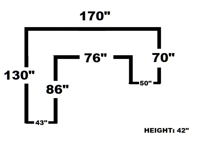Midnight 4-Piece Black Oversized Right Arm Facing (RAF) Sectional by Happy Homes at Eve Furniture