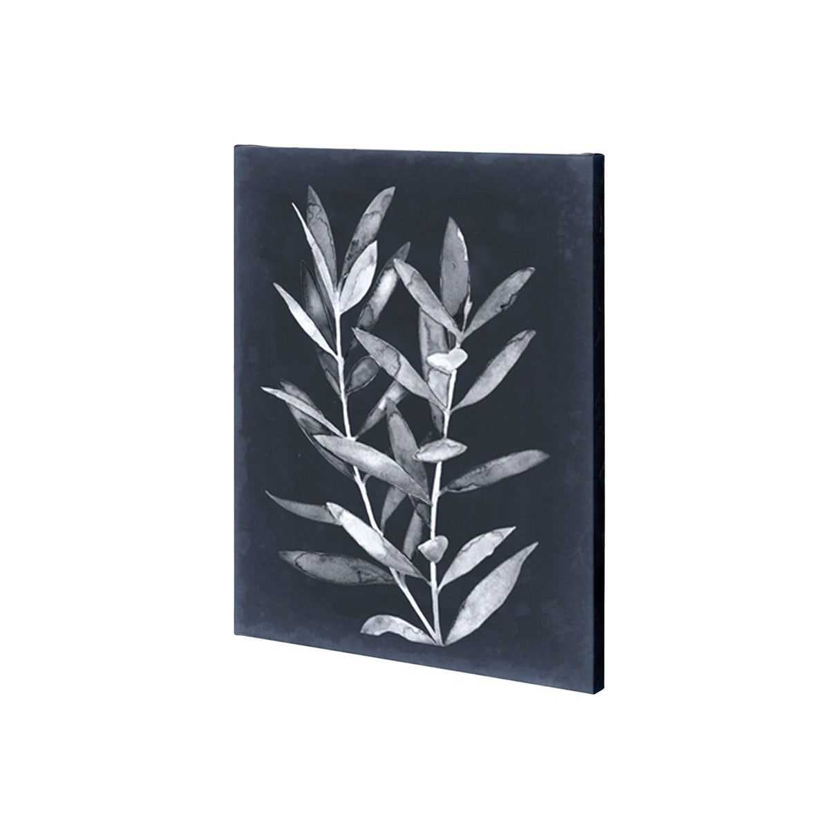 Midnight Leaves II by Megan Meagher a Hand Embellished Textured Canvas by Mercana at Eve Furniture