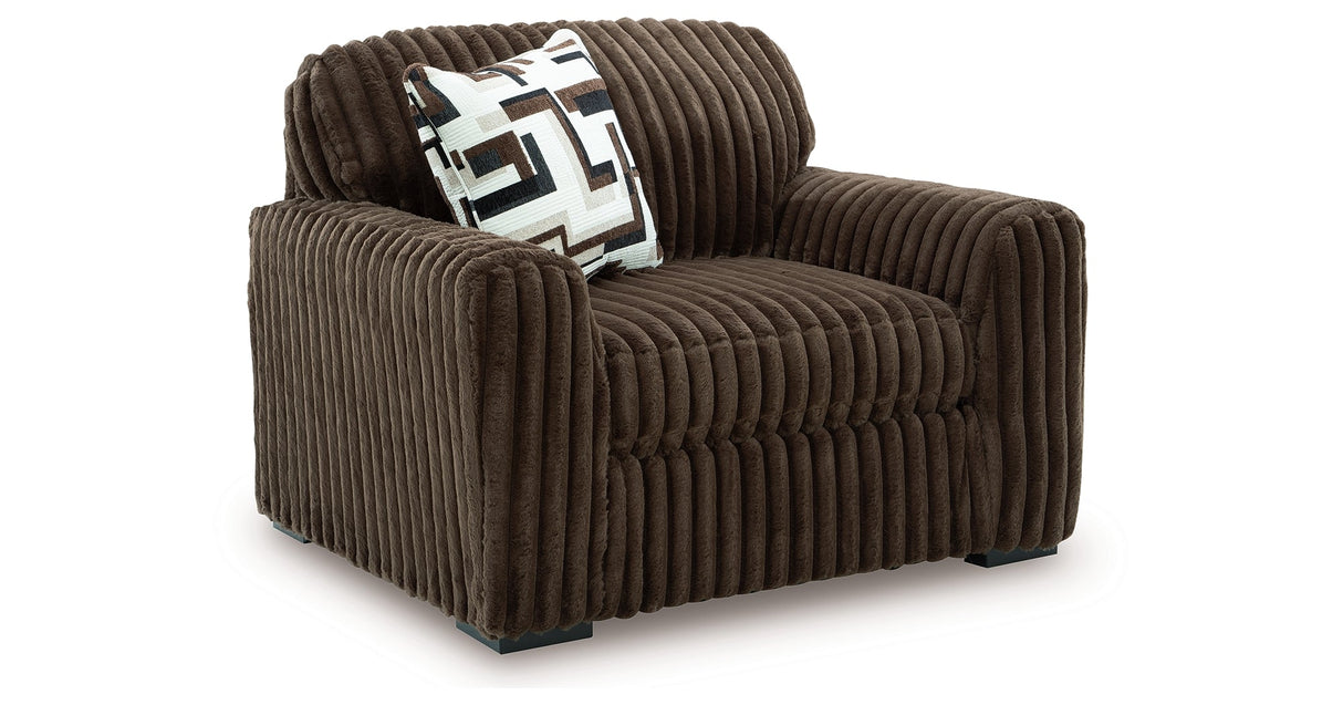 Midnight-Madness Chocolate Living Room Set by Ashley at Eve Furniture