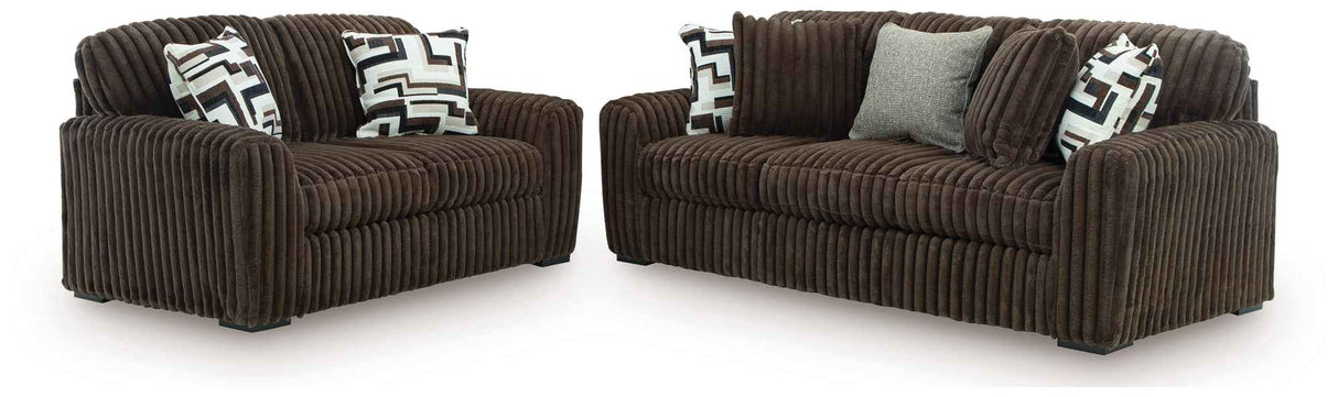 Midnight-Madness Chocolate Living Room Set by Ashley at Eve Furniture