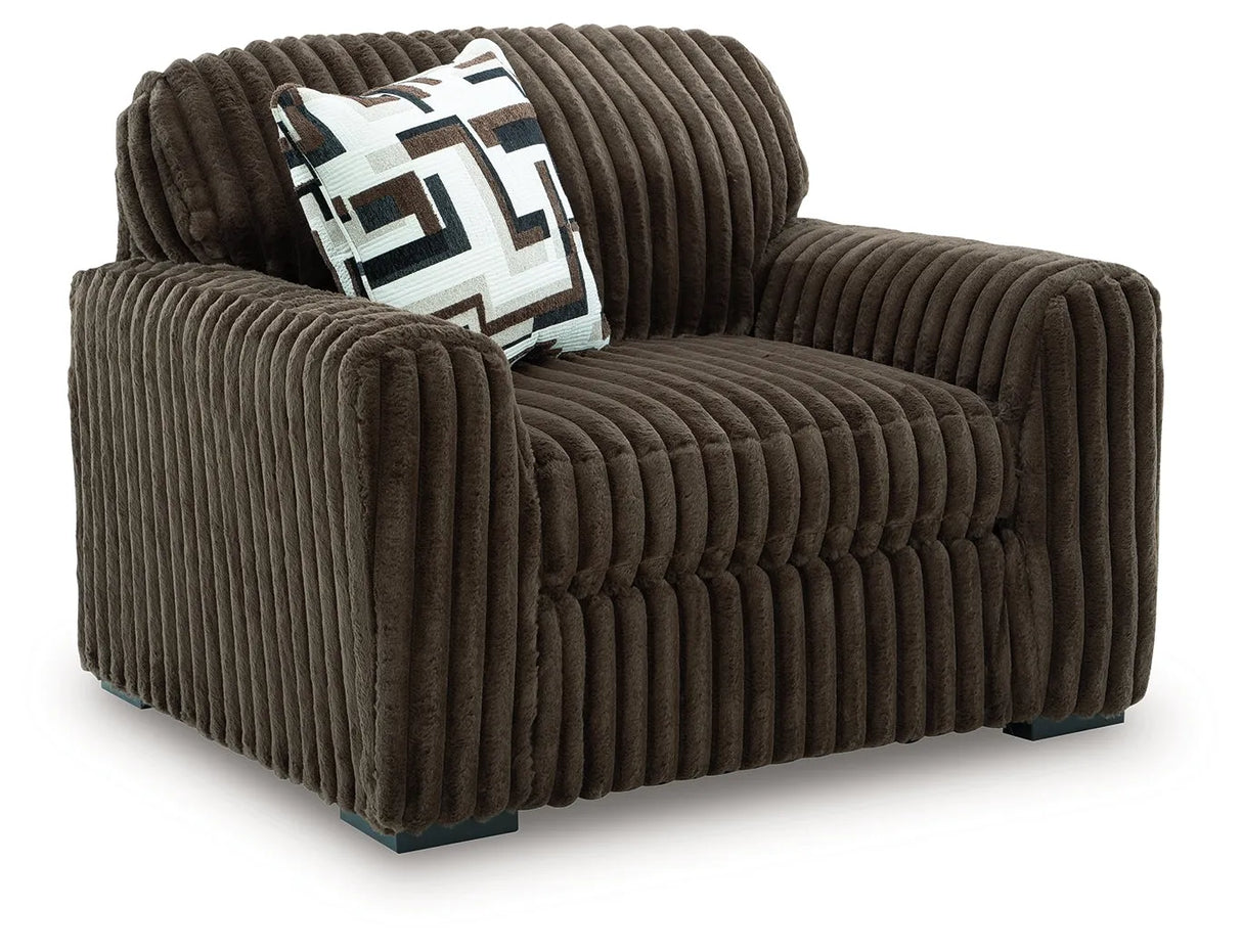 Midnight-Madness Chocolate Oversized Chair by Ashley at Eve Furniture