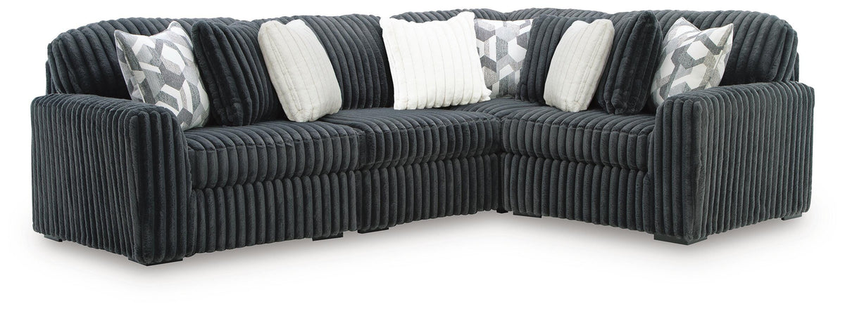 Midnight-Madness Gunmetal 4-Piece Sectional by Ashley at Eve Furniture