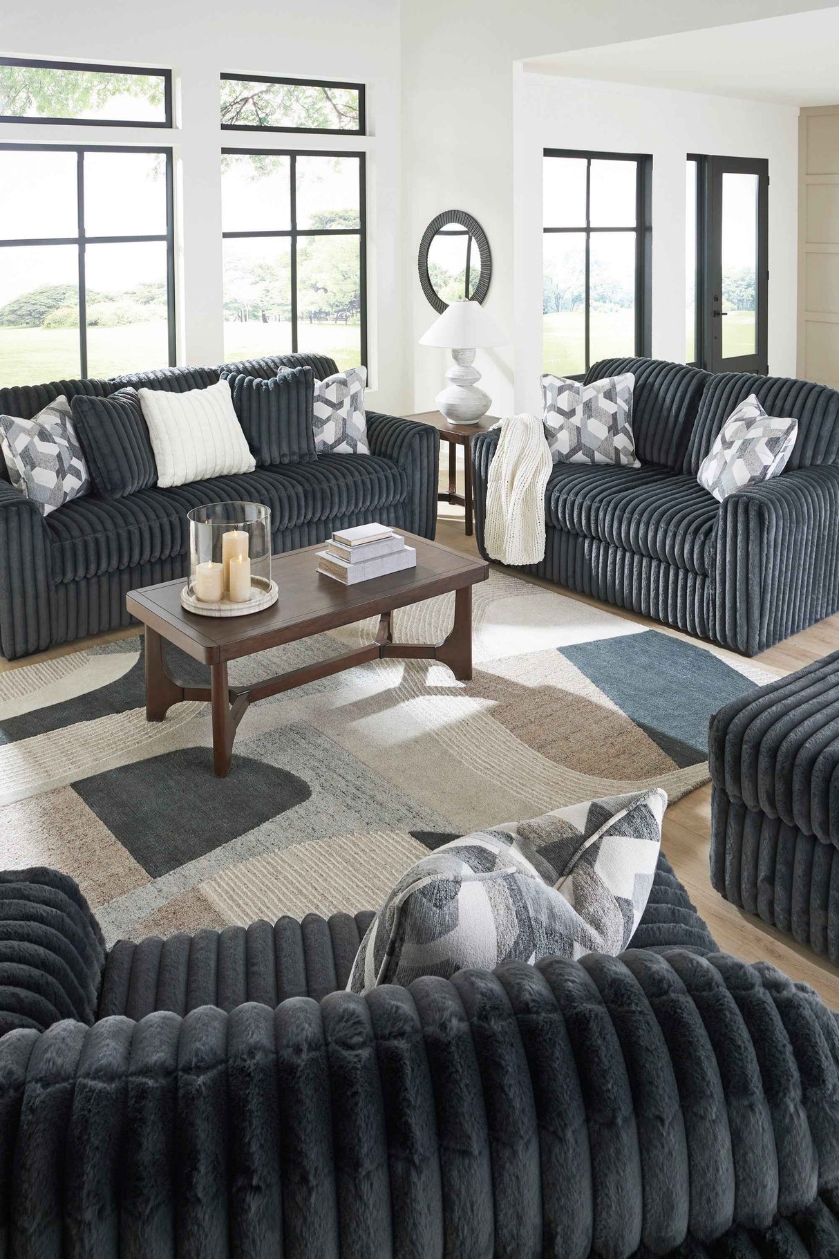 Midnight-Madness Gunmetal Living Room Set by Ashley at Eve Furniture