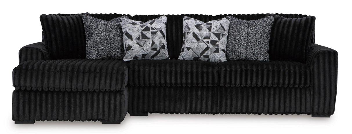 Midnight-Madness Onyx 2-Piece Left Arm Facing Chaise Sectional by Ashley at Eve Furniture