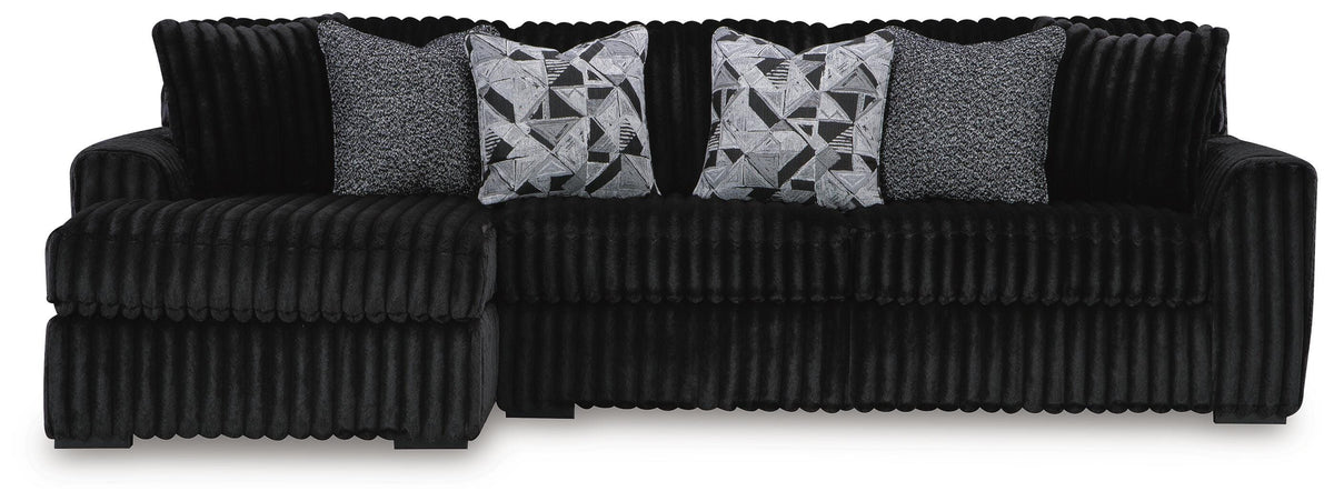 Midnight-Madness Onyx 3-Piece Sectional with Chaise by Ashley at Eve Furniture