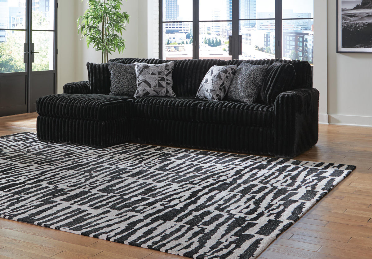 Midnight-Madness Onyx 3-Piece Sectional with Chaise by Ashley at Eve Furniture