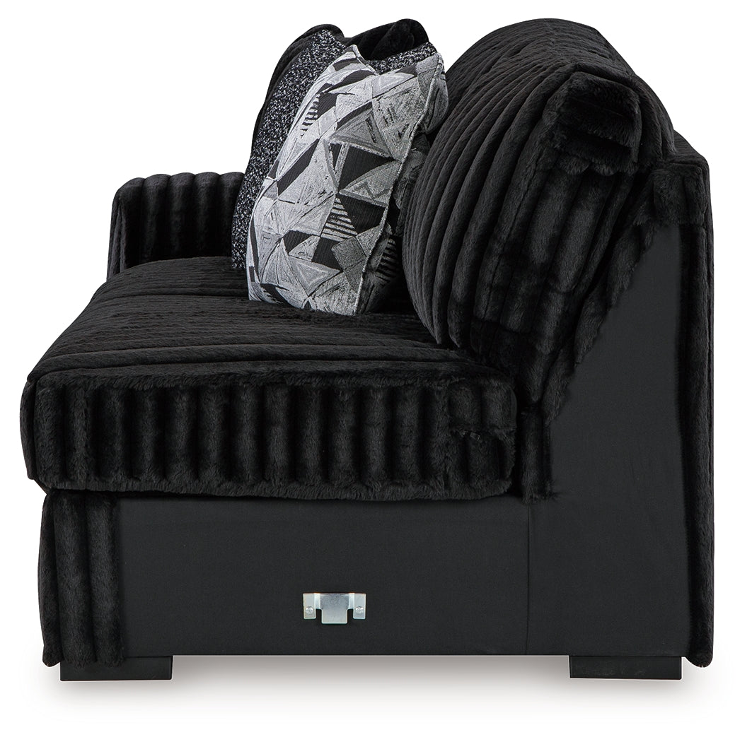 Midnight-Madness Onyx 4-Piece Sectional by Ashley at Eve Furniture