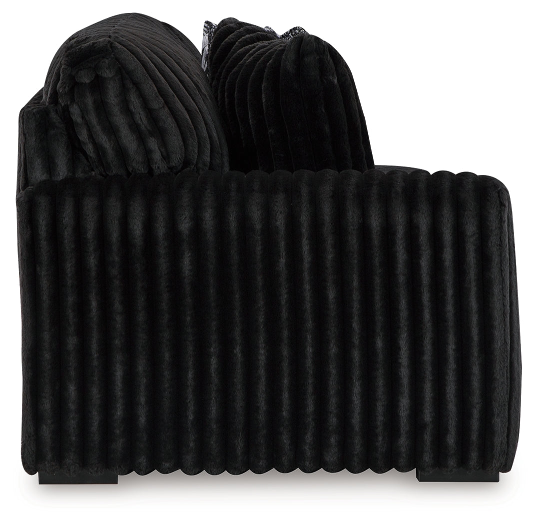 Midnight-Madness Onyx 4-Piece Sectional by Ashley at Eve Furniture