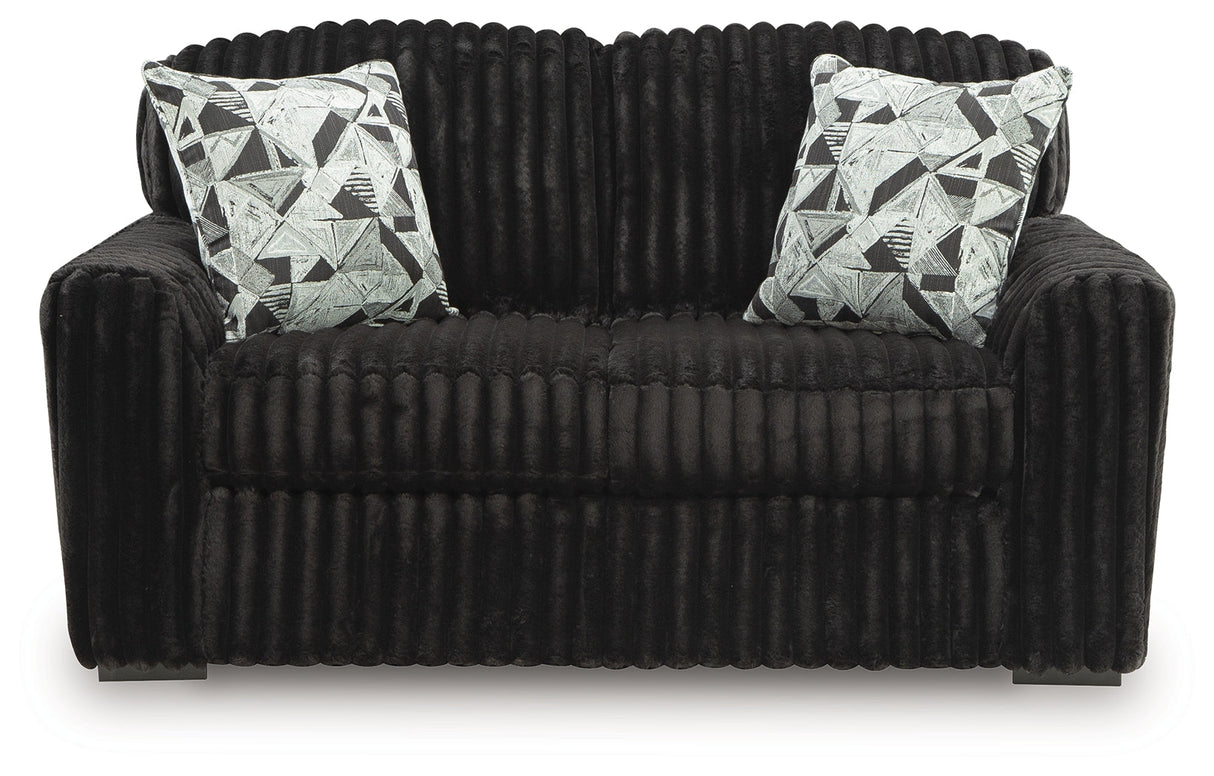 Midnight-Madness Onyx Loveseat by Ashley at Eve Furniture