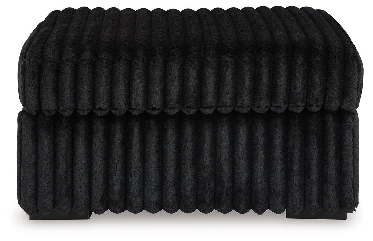 Midnight-Madness Onyx Oversized Accent Ottoman by Ashley at Eve Furniture