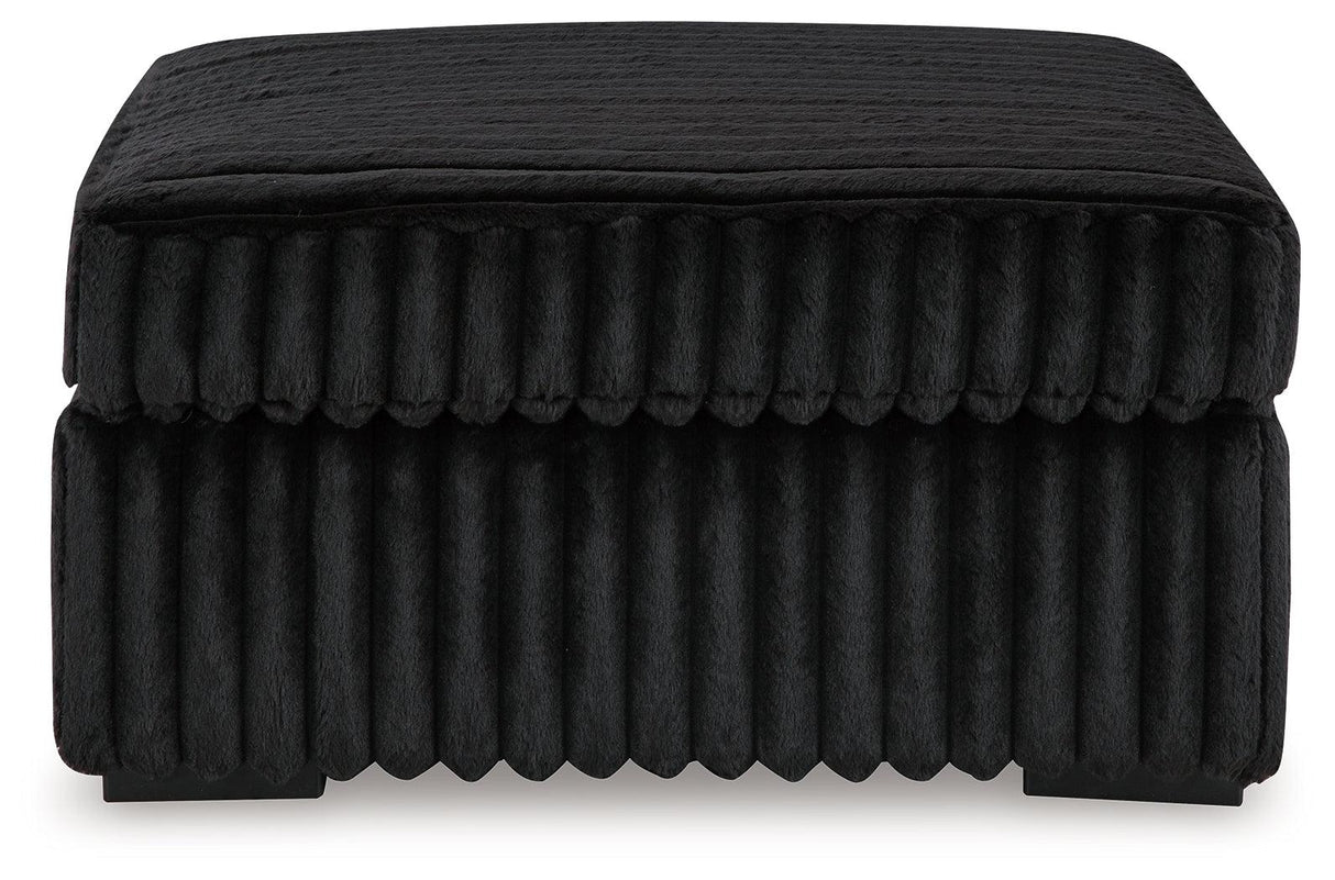 Midnight-Madness Onyx Oversized Accent Ottoman by Ashley at Eve Furniture