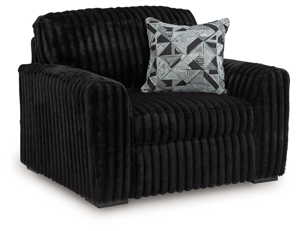 Midnight-Madness Onyx Oversized Chair by Ashley at Eve Furniture
