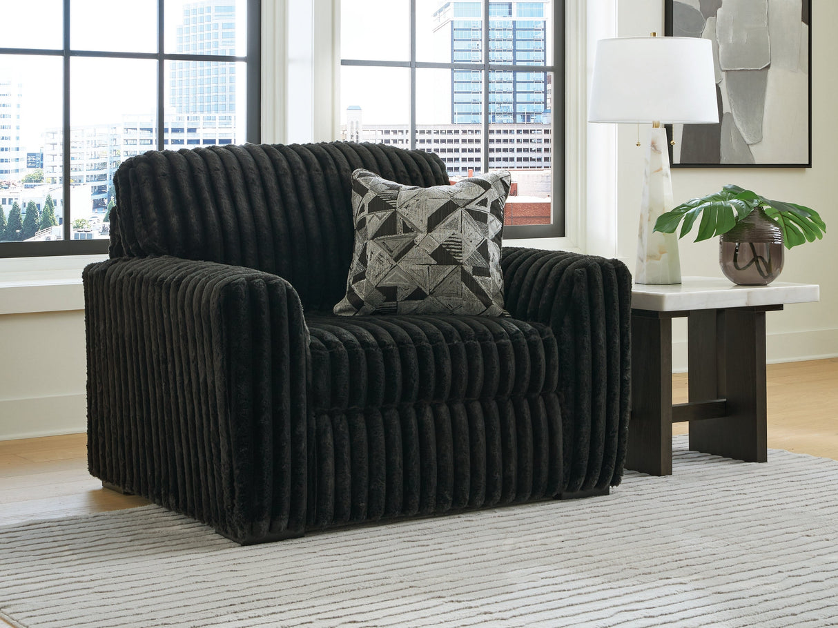 Midnight-Madness Onyx Oversized Chair by Ashley at Eve Furniture