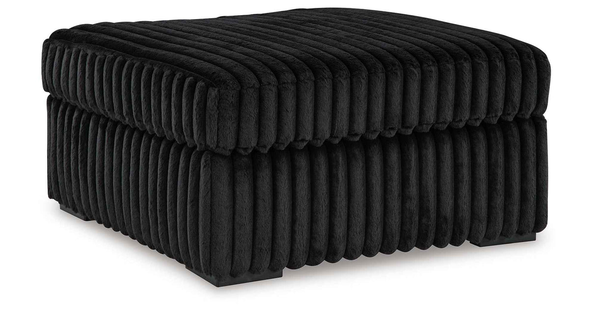 Midnight-Madness Onyx Oversized Chair with Accent Ottoman by Ashley at Eve Furniture