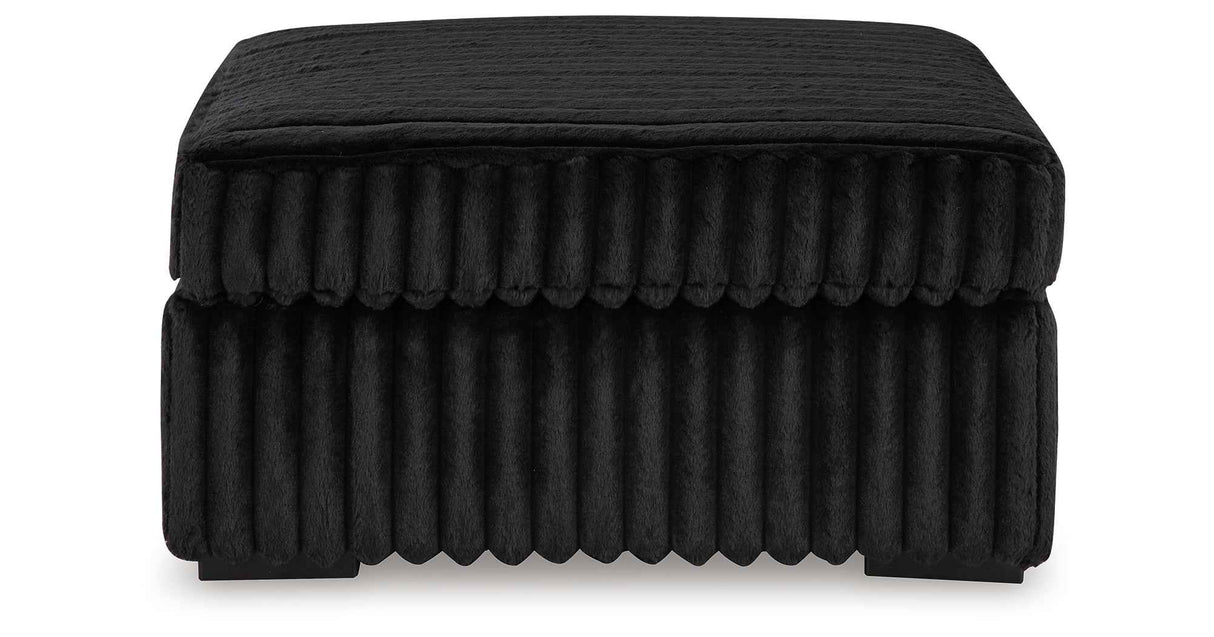 Midnight-Madness Onyx Oversized Chair with Accent Ottoman by Ashley at Eve Furniture