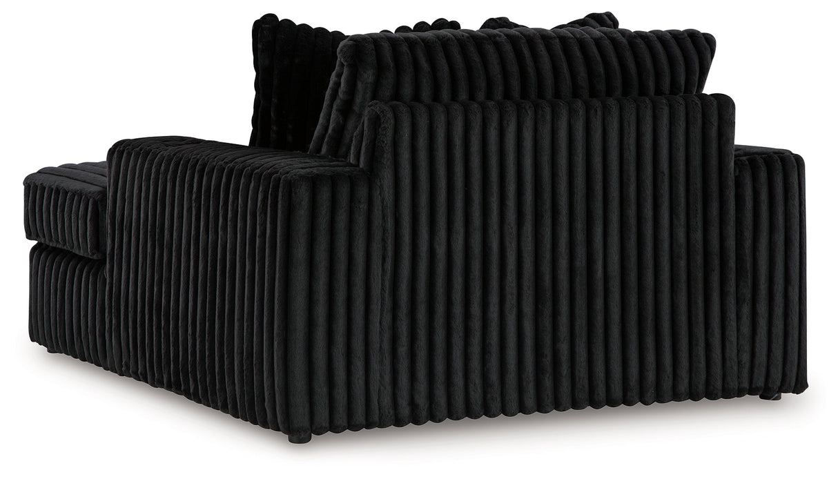 Midnight-Madness Onyx Oversized Chaise and Accent Ottoman by Ashley at Eve Furniture