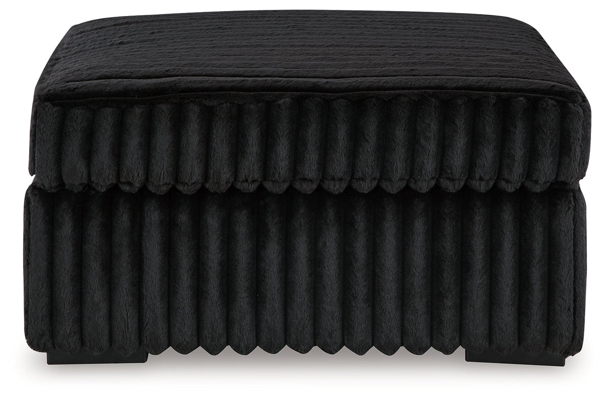 Midnight-Madness Onyx Oversized Chaise and Accent Ottoman by Ashley at Eve Furniture