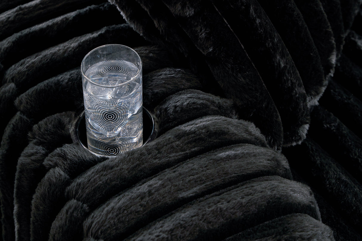 Midnight-Madness Onyx Oversized Chaise and Accent Ottoman by Ashley at Eve Furniture