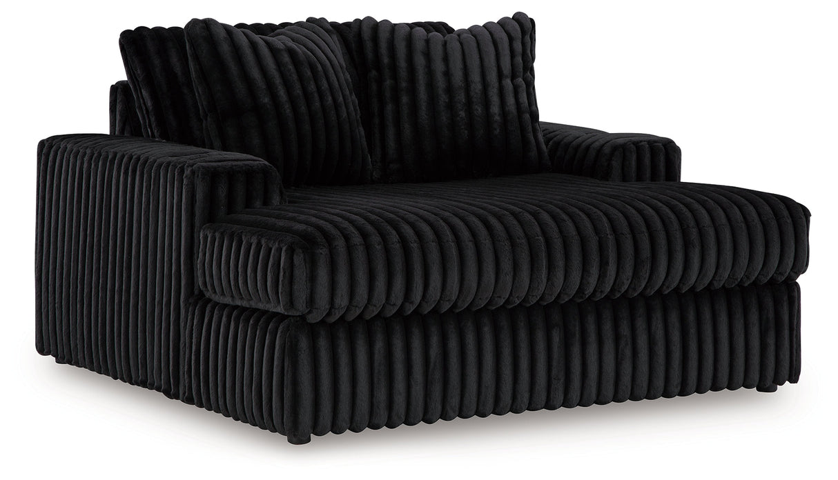 Midnight-Madness Onyx Oversized Chaise and Accent Ottoman by Ashley at Eve Furniture